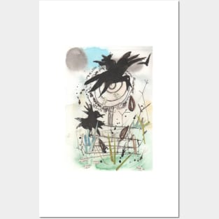 Nesting Crows in autumn, birds in their nest Posters and Art